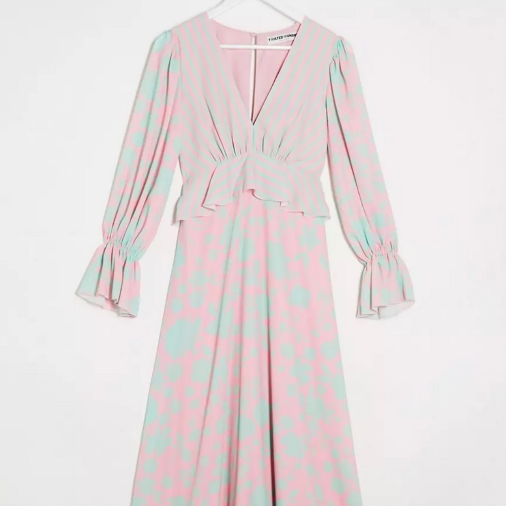 NWT Maxi Dress in Floral Stripe Mix US Size 6